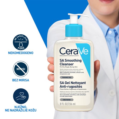 CeraVe SA Smoothing Cleanser gel za čišćenje suhe i grube kože