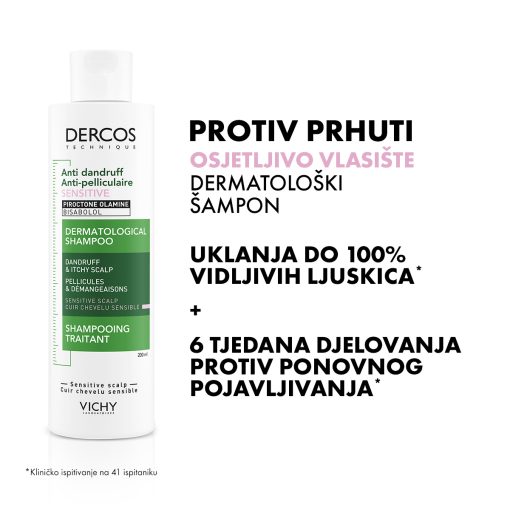 VICHY DERCOS Šampon protiv prhuti za osjetljivo vlasište bez sulfata - Slika 2