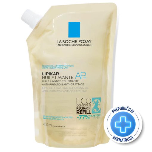 La Roche-Posay LIPIKAR HUILE LAVANTE AP+ Ulje za kupanje protiv nadraženosti i svrbeža, pogodno za bebe, djecu i odrasle REFILL