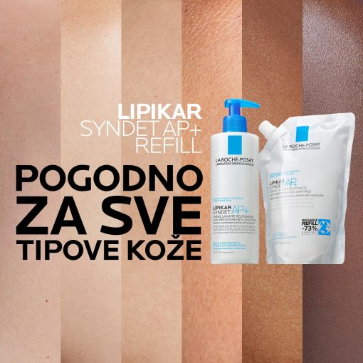 La Roche-Posay LIPIKAR SYNDET AP+ Kremasti gel za tuširanje protiv nadraženosti i svrbeža, pogodno za bebe, djecu i odrasle REFILL - Image 5