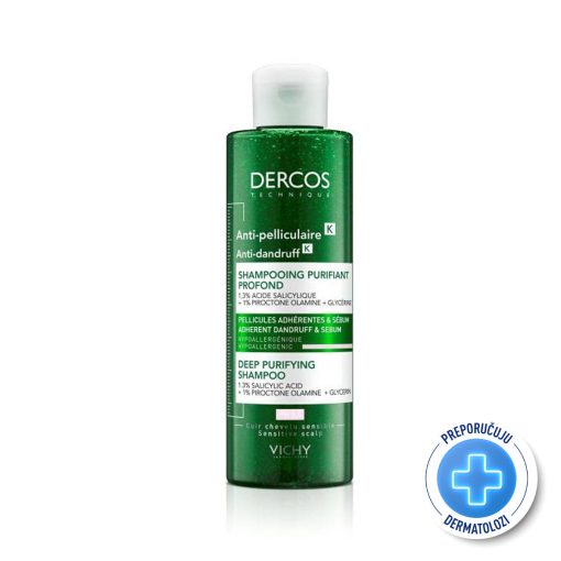 VICHY DERCOS ANTI-DANDRUFF K Piling šampon za dubinsko čišćenje protiv prianjajuće prhuti i sebuma