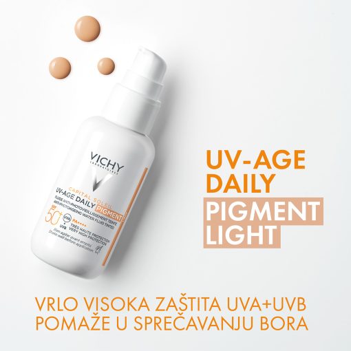 VICHY CAPITAL SOLEIL UV-Age daily tonirani vodeni fluid protiv znakova fotostarenja SPF50+, 40ml - Slika 3
