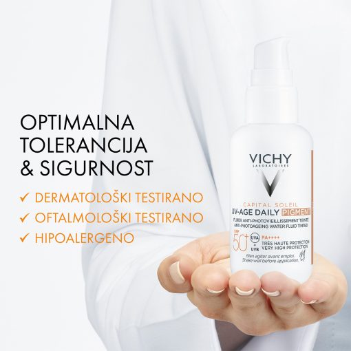 VICHY CAPITAL SOLEIL UV-Age daily tonirani vodeni fluid protiv znakova fotostarenja SPF50+, 40ml - Slika 4