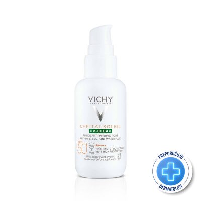VICHY CAPITAL SOLEIL UV-CLEAR Fluid za zaštitu od sunca protiv nepravilnosti SPF50+, 40 ml