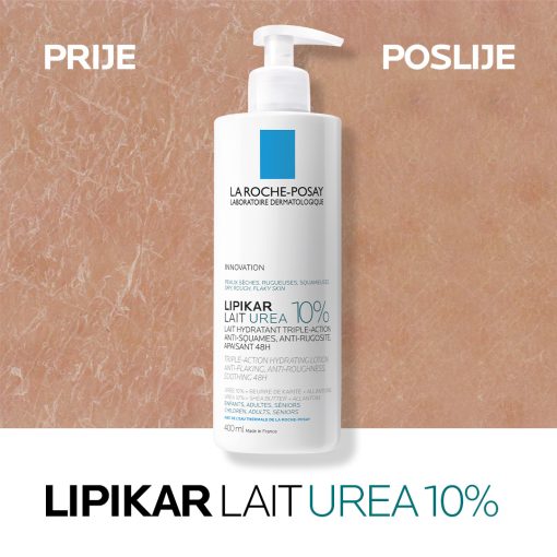 La Roche-Posay LIPIKAR LAIT UREA 10% Hidratacijski losion s trostrukim djelovanjem za vrlo suhu i hrapavu kožu - Image 2