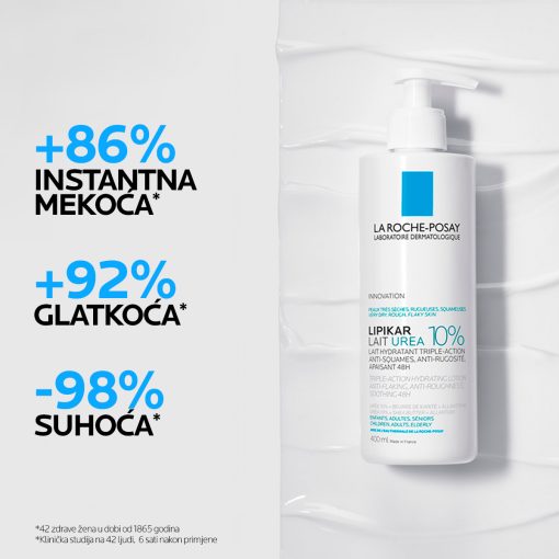 La Roche-Posay LIPIKAR LAIT UREA 10% Hidratacijski losion s trostrukim djelovanjem za vrlo suhu i hrapavu kožu - Image 5