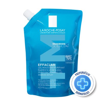 La Roche-Posay EFFACLAR Pjenušavi gel za čišćenje masne, osjetljive kože lica, eko punjenje