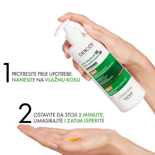 VICHY DERCOS Šampon protiv prhuti DS  - 2 u 1: Dermokozmetički šampon i regenerator, 200 ml - Image 5
