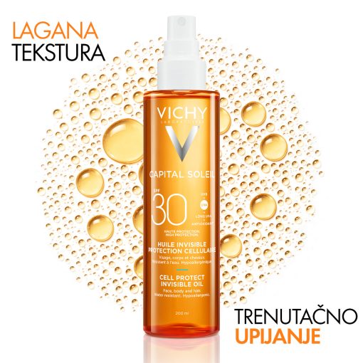 VICHY CAPITAL SOLEIL Zaštitno ulje za lice, tijelo I vrhove kose SPF30 - Slika 3