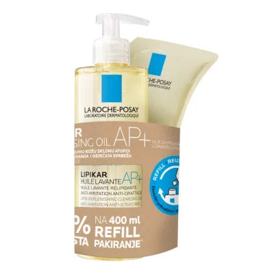 La Roche-Posay LIPIKAR HUILE LAVANTE AP+ Ulje za kupanje obogaćeno lipidima protiv nadraženosti i svrbeža, 400 ml  + REFILL PAKIRANJE, 400 ml