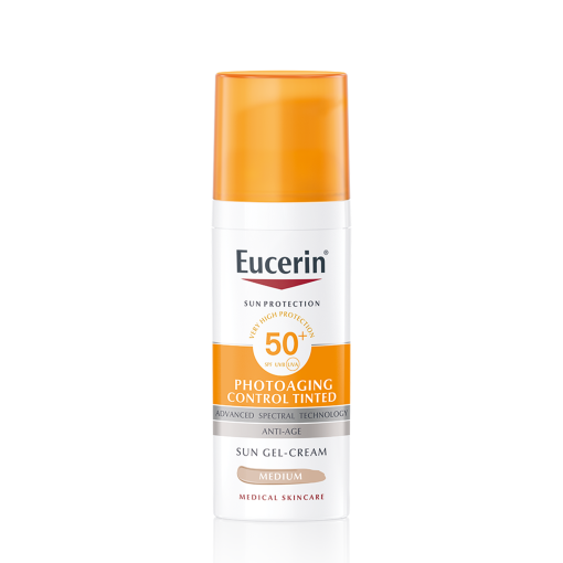 Eucerin Photoaging Control tinted gel-krema za zaštitu kože lica od sunca SPF 50+, srednje tamna nijansa - Slika 6