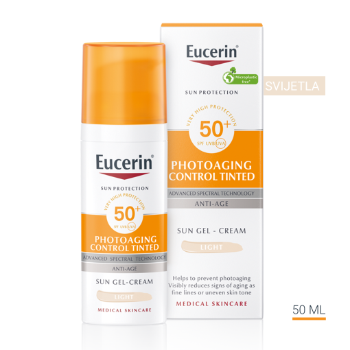 Eucerin Photoaging Control tinted gel-krema za zaštitu kože lica od sunca SPF 50+, svijetla nijansa - Slika 2