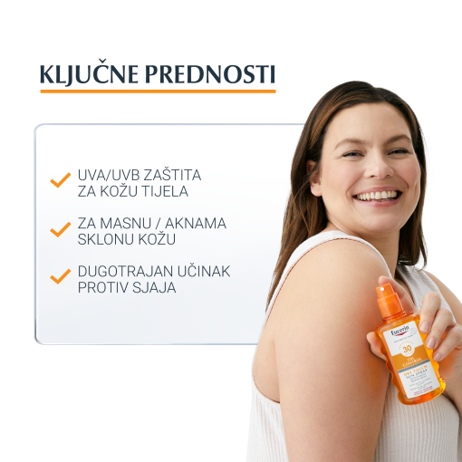 Eucerin Oil Control Transparent sprej za zaštitu od sunca SPF 30 - Slika 2