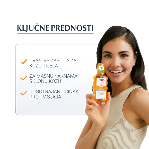 Eucerin Oil Control Transparent sprej za zaštitu od sunca SPF 50 - Slika 2