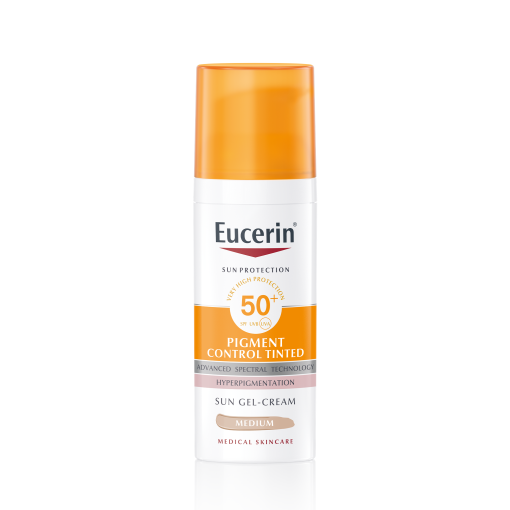 Eucerin Pigment Control tinted gel-krema za zaštitu kože lica od sunca SPF 50+, srednje tamna nijansa - Slika 3