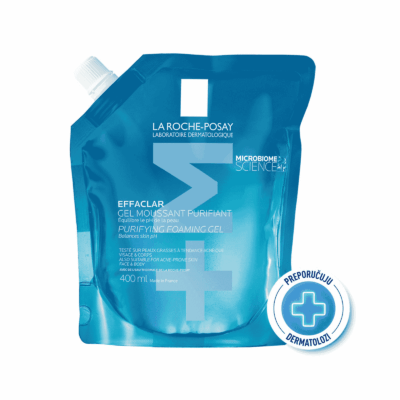 La Roche-Posay EFFACLAR Pjenušavi gel za čišćenje masne, osjetljive kože lica, eko punjenje