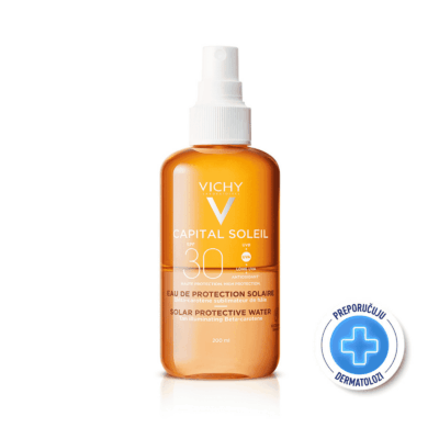 VICHY CAPITAL SOLEIL Hidratantna vodica za zaštitu od sunca s betakarotenom za lice i tijelo SPF30
