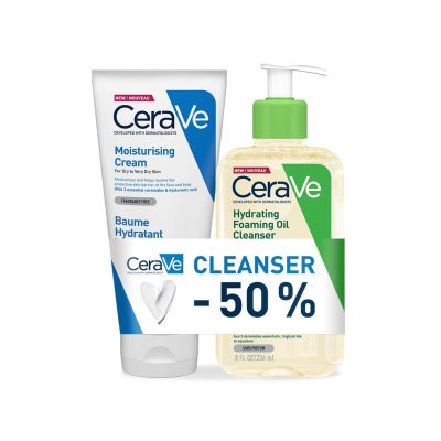 CeraVe CeraVe Hidratantna krema za suhu do vrlo suhu kožu, 177 ml + 50% POPUST na CeraVe Hidratantno ulje za čišćenje, 236 ml
