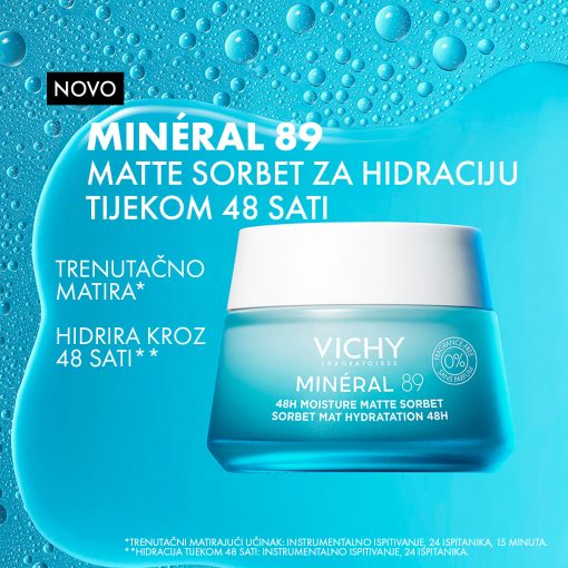 VICHY MINÉRAL 89 MATTE SORBET ZA HIDRACIJU TIJEKOM 48 SATI - Slika 2