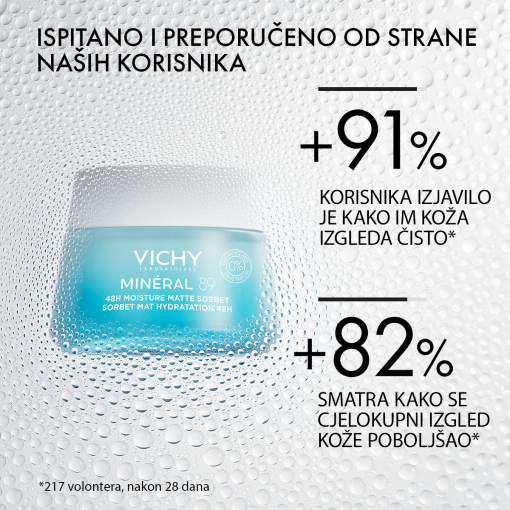 VICHY MINÉRAL 89 MATTE SORBET ZA HIDRACIJU TIJEKOM 48 SATI - Slika 4