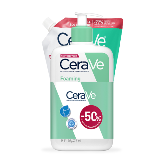 CeraVe pjenušavi gel za čišćenje za normalnu do masnu kožu,  473ml + REFILL 473ml